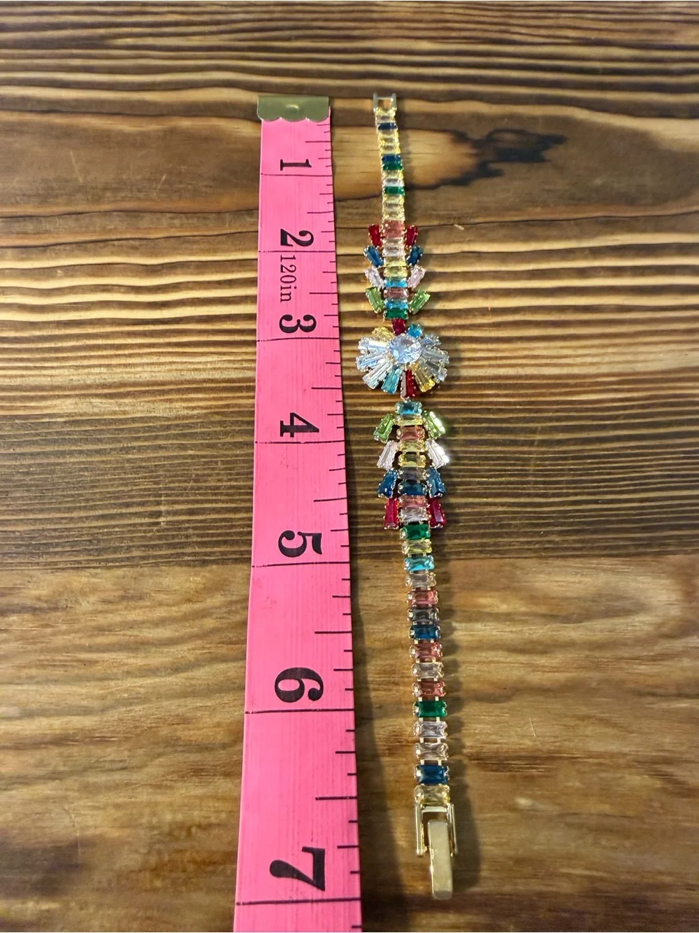 Gold Plated Multicolor Crystal Flower Bracelet - Statement Women Jewelry
